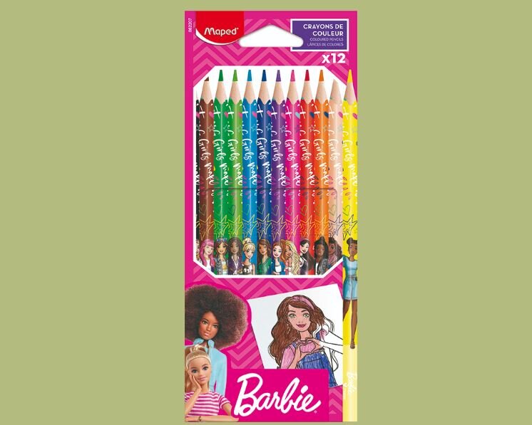 Barbie färgpennor 12 st
