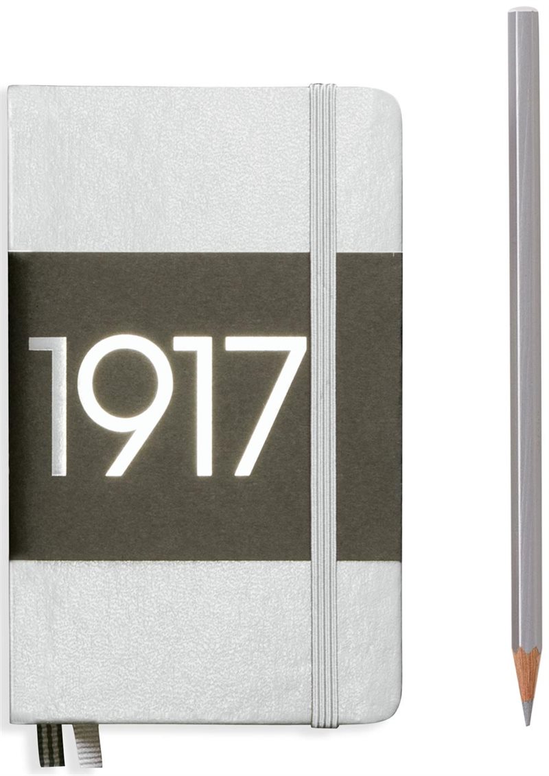 Anteckningsbok Leuchtturm1917 A6 Olinjerad Silver