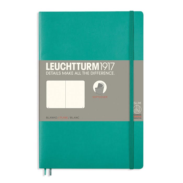 Anteckningsbok Leuchtturm1917 B6 Soft Olinjerad Emerald