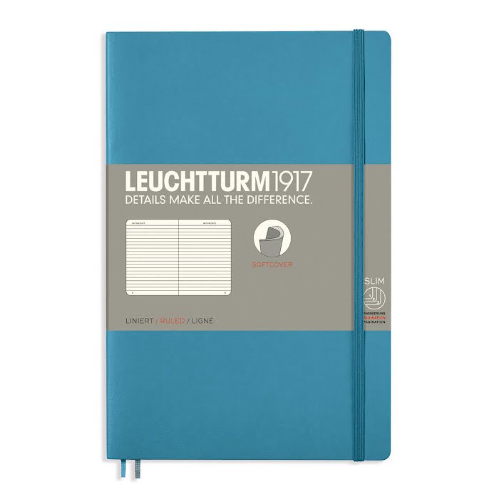 Anteckningsbok Leuchtturm1917 B6 Soft Linjerad Nordic Blue