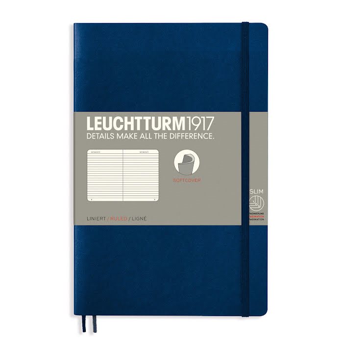 Anteckningsbok Leuchtturm1917 B6 Soft Linjerad Navy