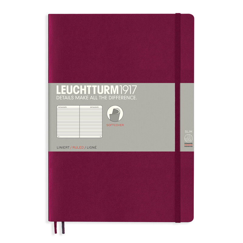 Leuchtturm1917 NOTEBOOK B6 Soft Ruled Port Red