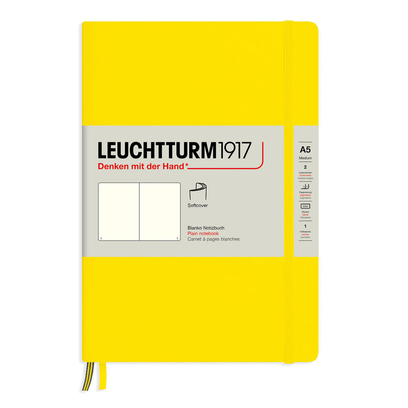 Anteckningsbok Leuchtturm1917 A5 Soft Olinjerad Lemon
