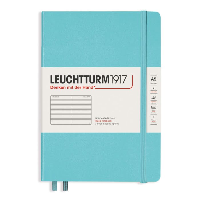 Leuchtturm Notebook A5 Hard Ruled Aquamarine