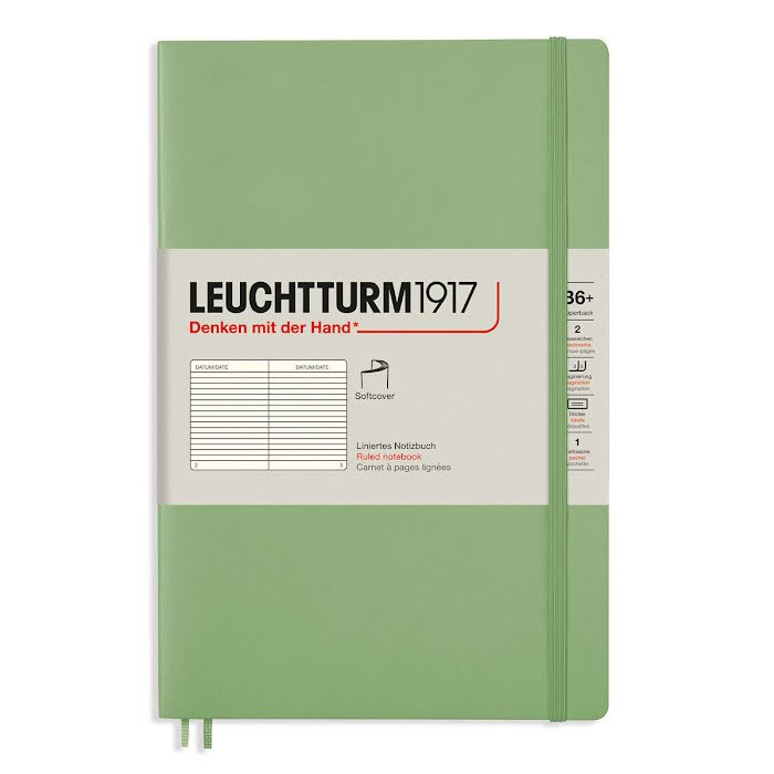 Anteckningsbok Leuchtturm1917 B6 Soft Linjerad Sage