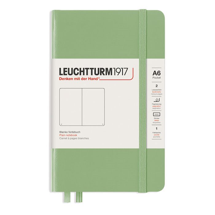 Anteckningsbok Leuchtturm1917 A6 Olinjerad Sage