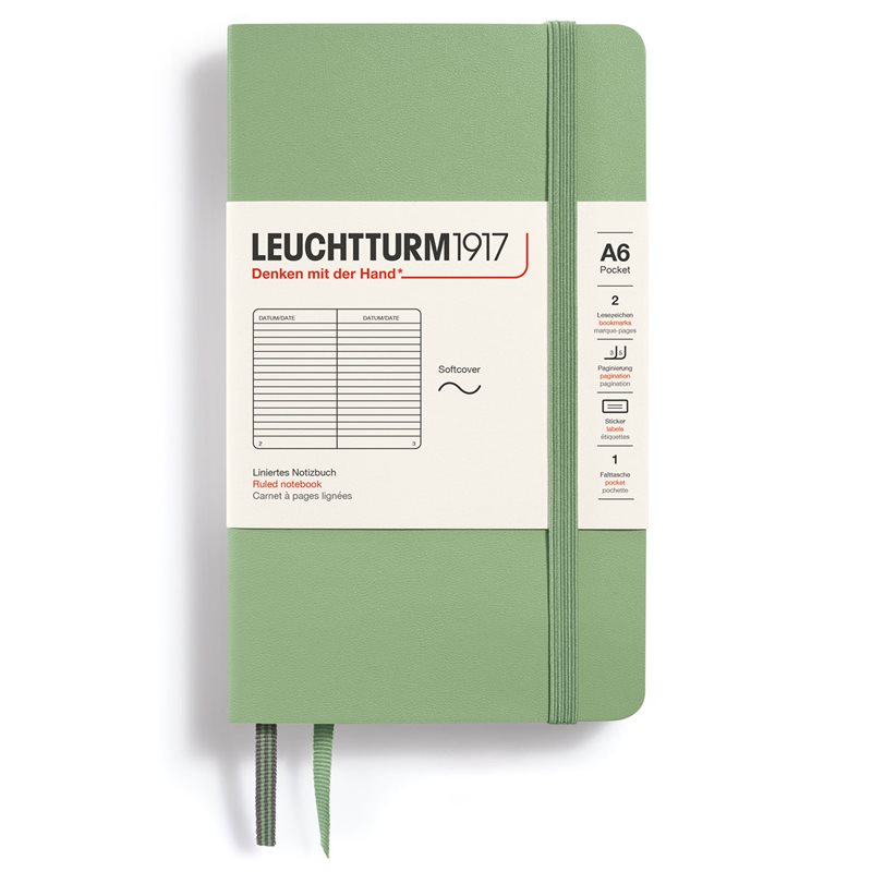 Anteckningsbok Leuchtturm1917 A6 Soft Linjerad Sage