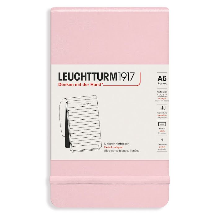 Anteckningsbok Leuchtturm1917 A6 Reporterblock Linjerad Powder