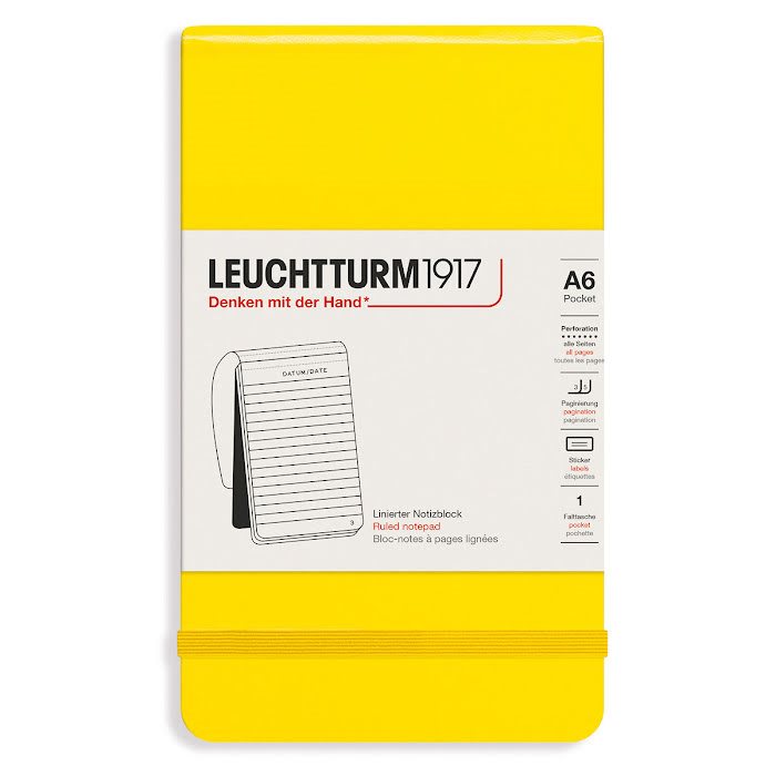 Anteckningsbok Leuchtturm1917 A6 Reporterblock Linjerad Lemon