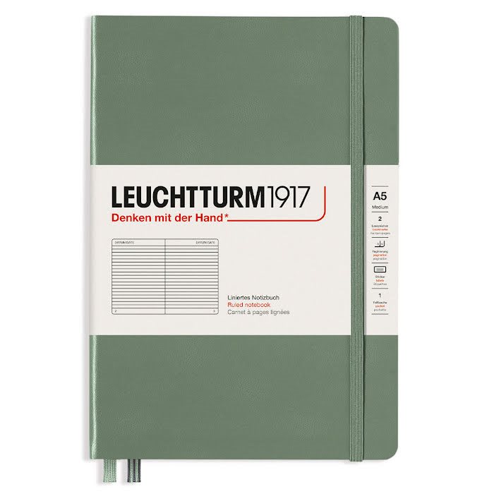 Anteckningsbok Leuchtturm1917 A5 Linjerad Olive
