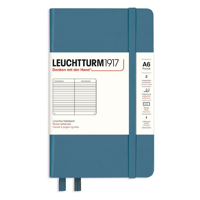 Anteckningsbok Leuchtturm1917 A6 Linjerad Stone Blue