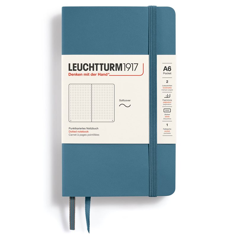 Anteckningsbok Leuchtturm1917 A6 Soft Soft Prickad Stone Blue