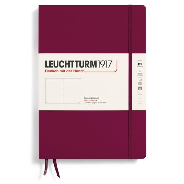 Leuchtturm 1971 Notebook B5 Hard Plain Port Red