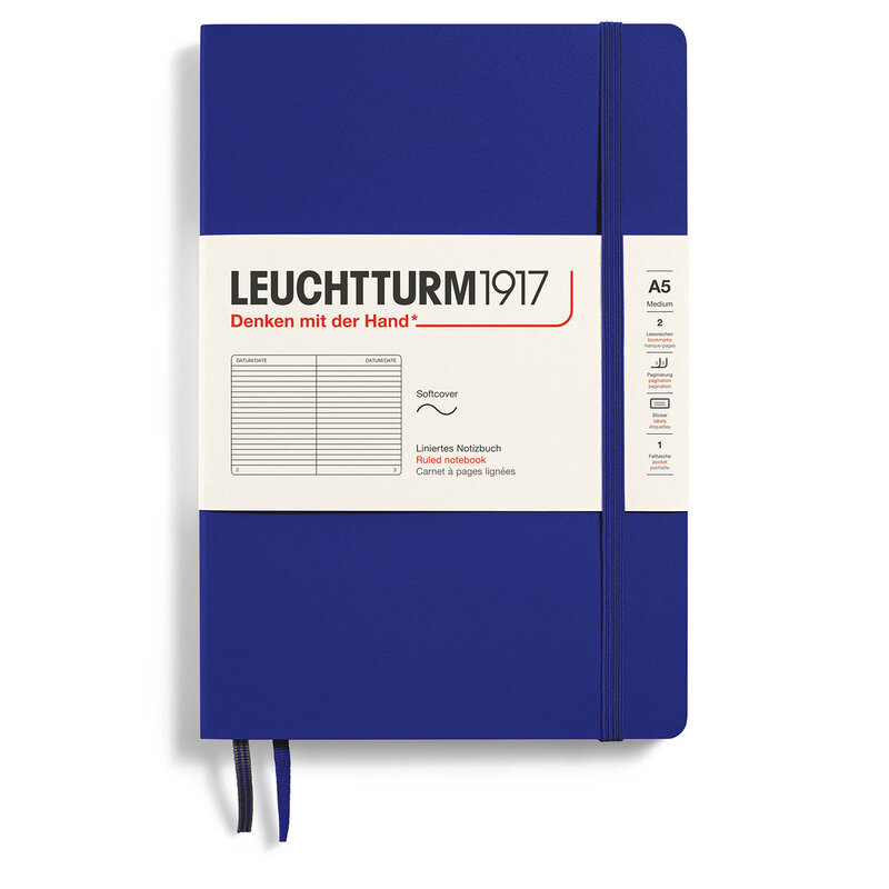 Anteckningsbok Leuchtturm1917 A5 Soft Linjerad "Ink"