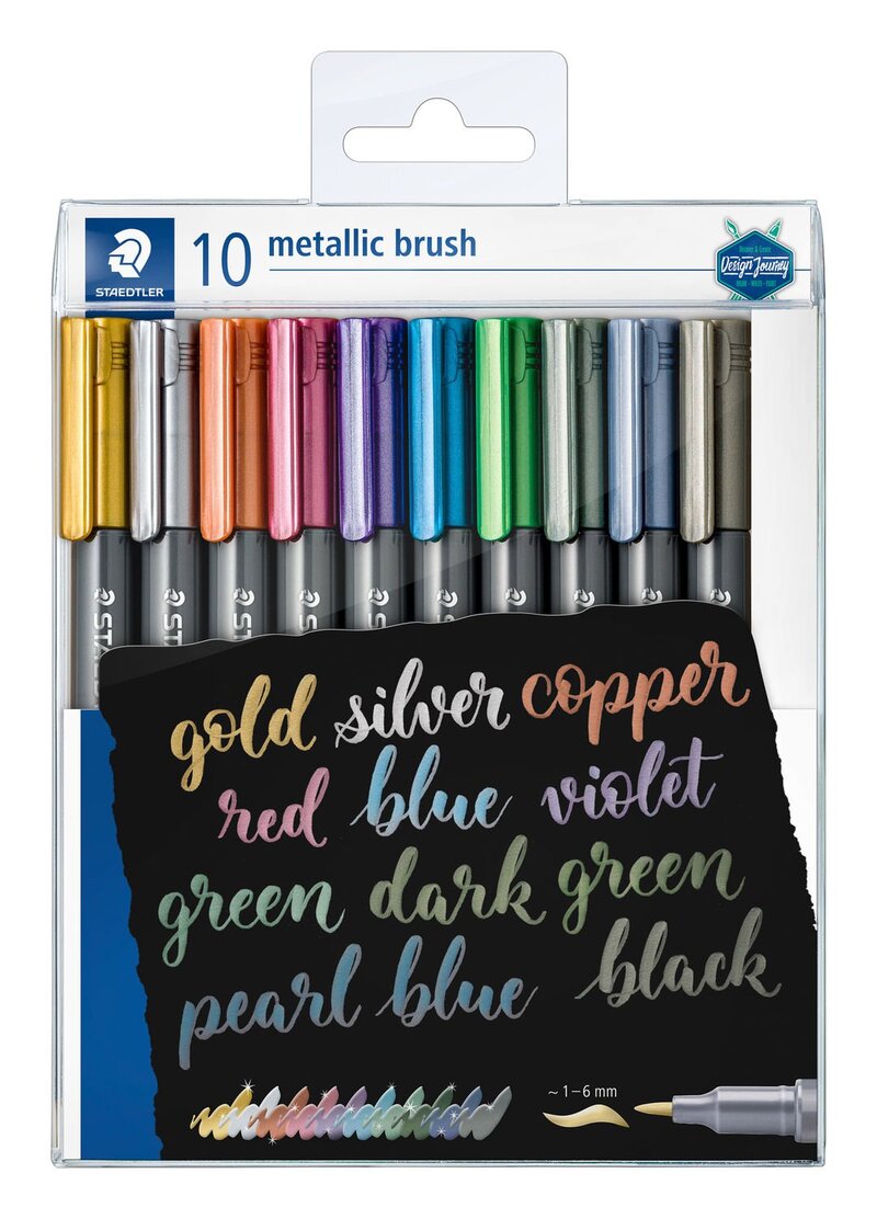 Metallic brush, 1-6 mm, 10 färger