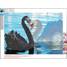 Diamond Painting Svanar 40 x 30 cm