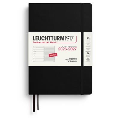 2026-2027 Weekly Planner+notes Black 18 mounths