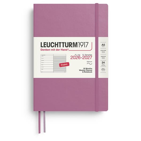 2026-2027 Weekly Planner+notes soft Dusty Rose 18 mounths