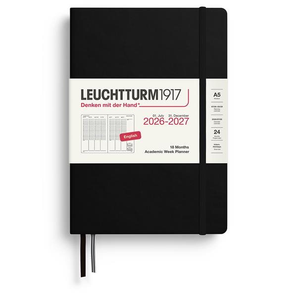 2026-2027 Weekly Planner vertical Black 18 mounths