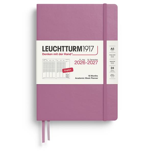 2026-2027 Weekly Planner vertical Dusty Rose 18 mounths