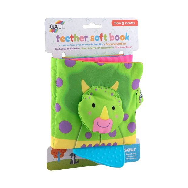 Mjukbok med tuggdel dino