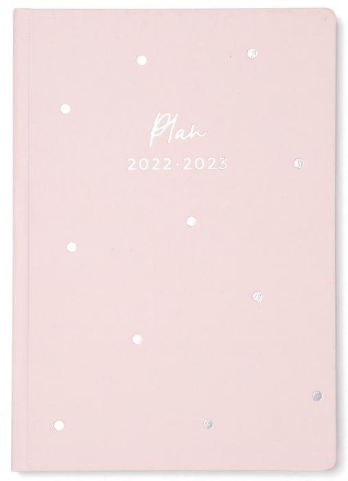 Kalender Letts Dots A5 Powder pink studieåret 2022-2023