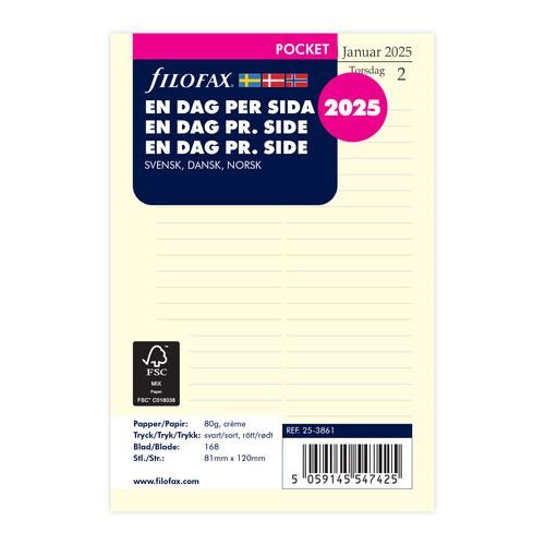 Dagbok Pocket 2025 Dag Per Sida Svensk/Dansk/Norsk