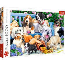 Pussel 1000 bitar Dogs in the Garden