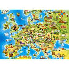 Pussel 100 bitar Map of Europe