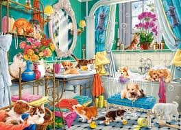 Pussel 100 bitar Crazy Pet Bath
