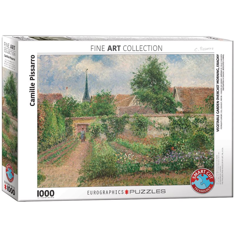 Pussel 1000 bitar Vegetable Garden Overcast by Camille Pissarro