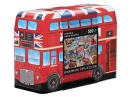 Pussel i plåtburk 550 bitar "London Bus"