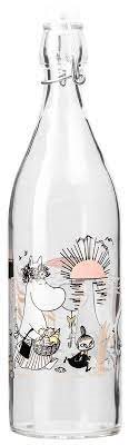 Glasflaksa Mumin "På stranden" 1 liter