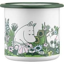 Emaljmugg "Mumin i trädågrden" 37 cl