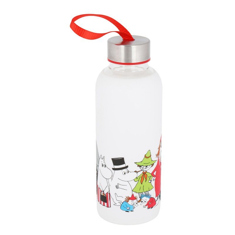 Vattenflaska i glas - Muminfigurer