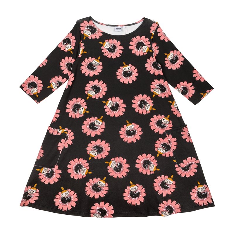 Klänning Blommig Svart stl XL