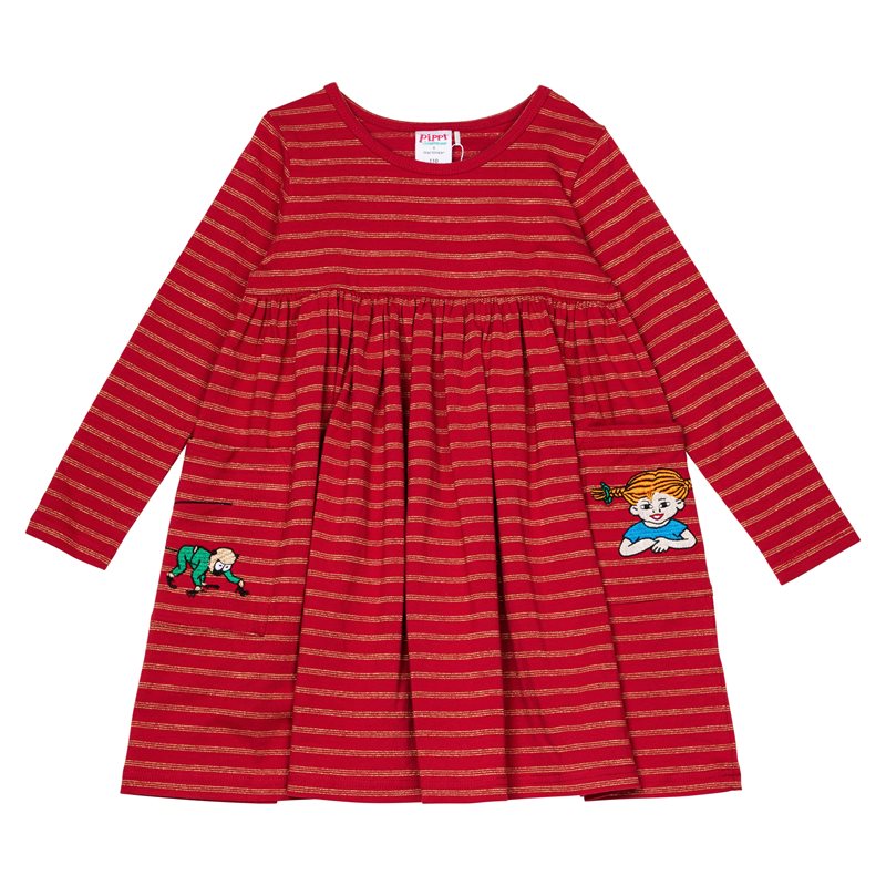 Klänning Pippi "Kompisar" stl 104