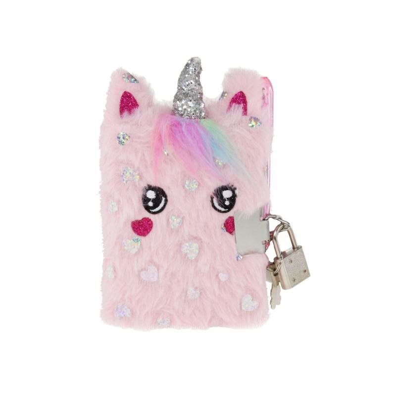 Dagbok Mini med lås och penna - Unicorn Rosa