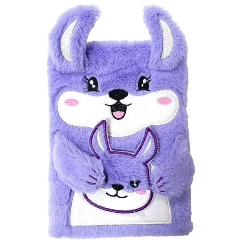 Dagbok med lås "Fluffig" Plush Lila