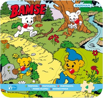 Knoppussel i trä 4 bitar Bamse