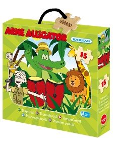 Träpussel 15 bitar - Arne Alligator