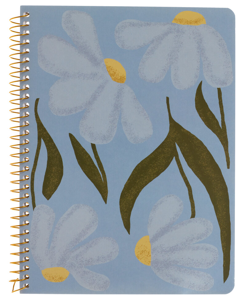 Kollegbl A5 linj  FSC, Summer Flowers Blue 70bl 60gsm