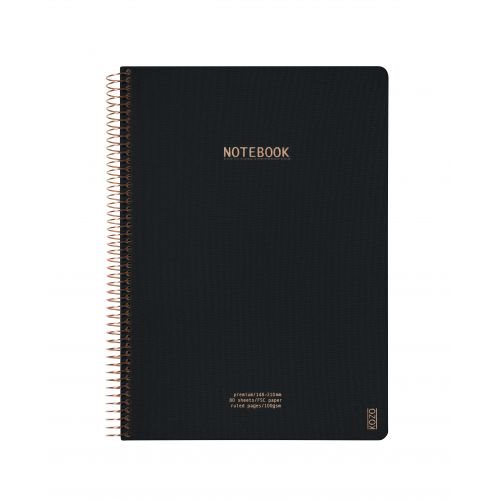 KOZO Anteckningsbok A4 Premium Black Rutad