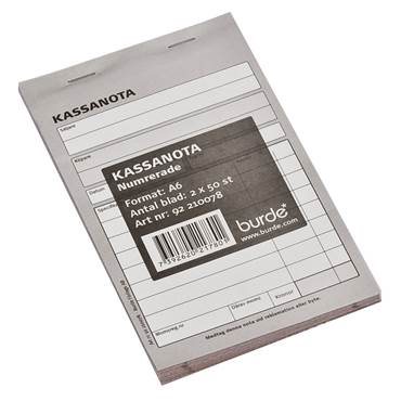 Kassanota A6 numrerade 2 x 50 blad