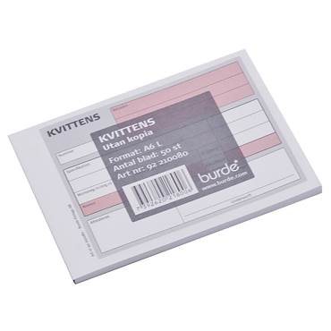 Kvittens A6L 50 blad