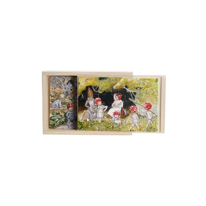 Träpussel 12 bitar x 4 Elsa Beskow, Tomtebobarnen