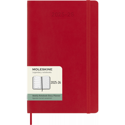 2025-2026 Weekly Diary + notes Soft Large Red