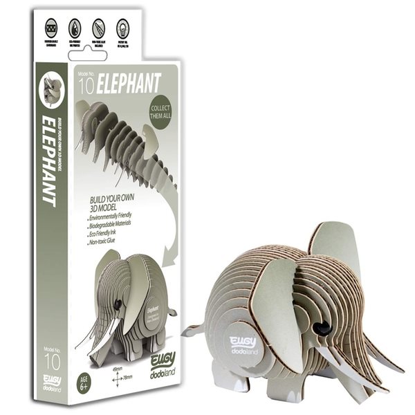 3D Cardboard Model Kit - Elephant
