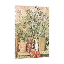 Weekly planner 2026 Mini horizontal "Cezannes Terracotta Pots and Flowers"