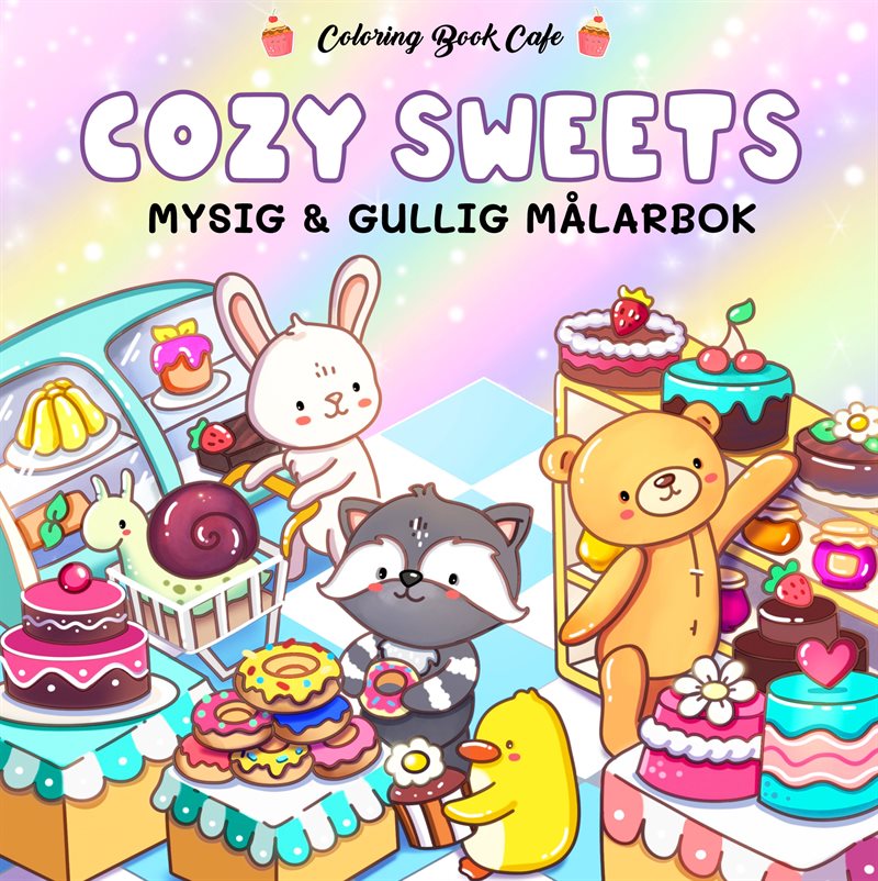 Cozy Sweets. Mysig och gullig Cozy Coloring målarbok från Coloring Book Cafe
